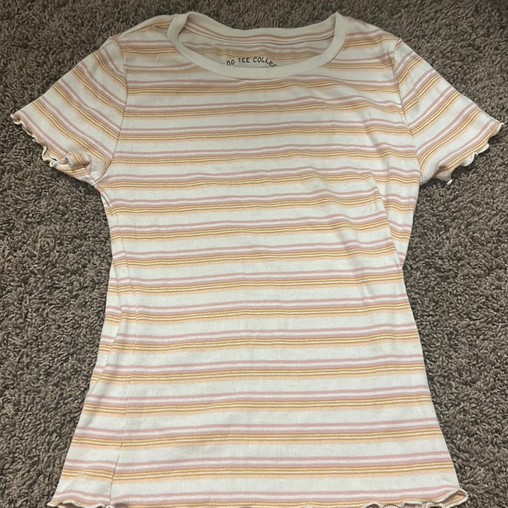 striped semi cropped top